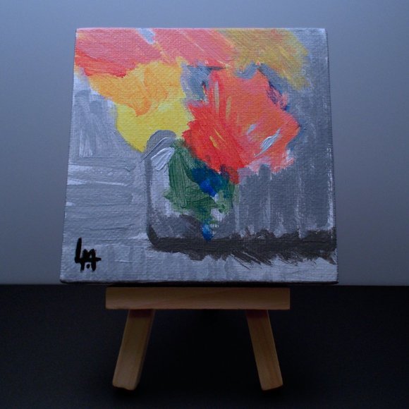 Acrylic Painting - Abstract Flower Jar - Picture 2 of 4